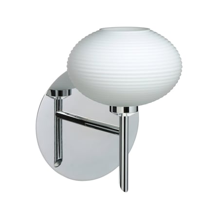 Besa Lighting Lasso Mini Sconce, Opal Matte, Chrome Finish, 1x5W LED 1SW-561207-LED-CR